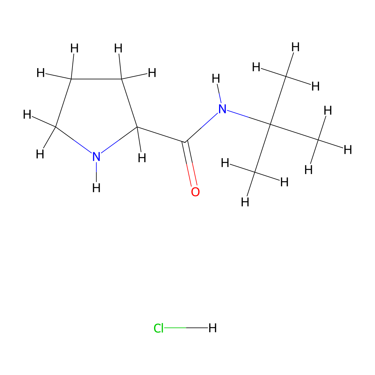 N-(tert-Butyl)-2-pyrrolidinecarboxamide hydrochloride molecular structure, CAS 1236259-22-5
