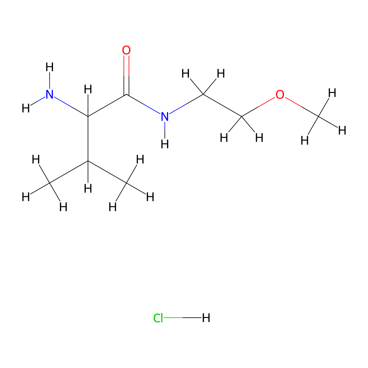2-Amino-N-(2-methoxyethyl)-3-methylbutanamide hydrochloride molecular structure, CAS 1236259-24-7