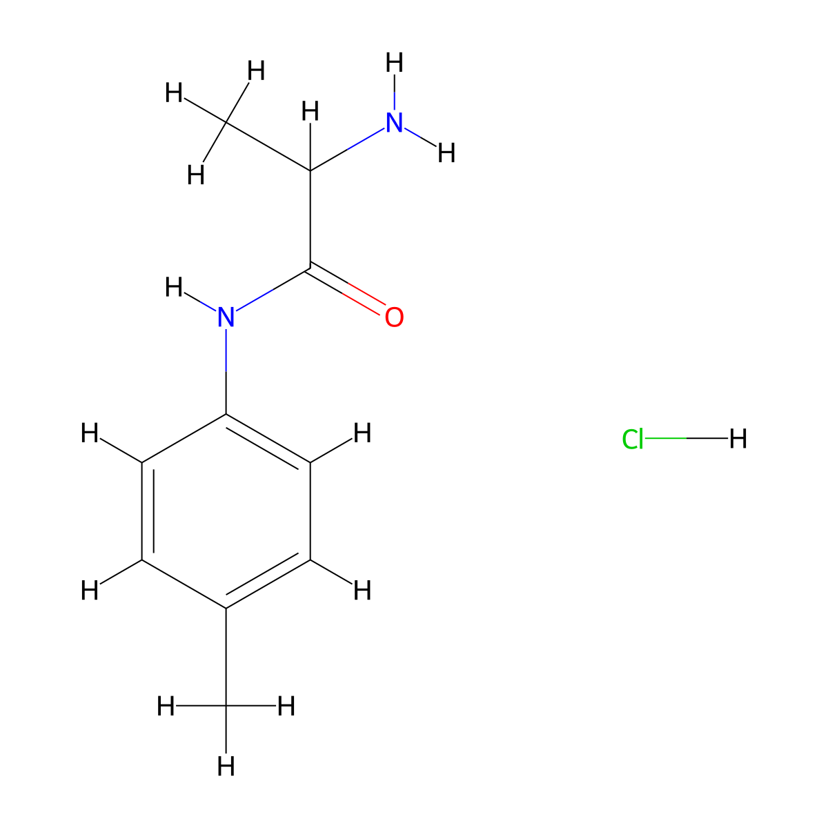 2-Amino-N-(4-methylphenyl)propanamide hydrochloride molecular structure, CAS 1236259-27-0