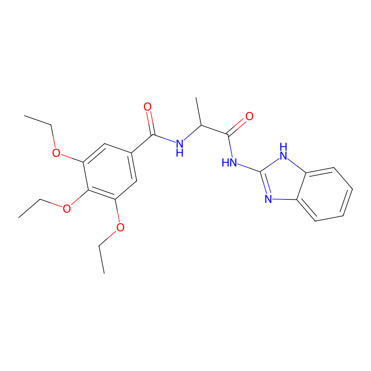 N-(1H-1,3-benzodiazol-2-yl)-2-[(3,4,5-triethoxyphenyl)formamido]propanamide molecular structure, CAS 1236259-74-7