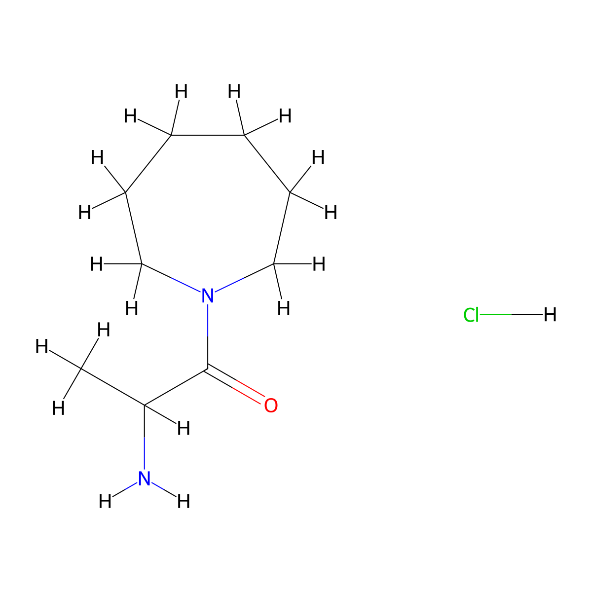2-Amino-1-(1-azepanyl)-1-propanone hydrochloride molecular structure, CAS 1236260-29-9