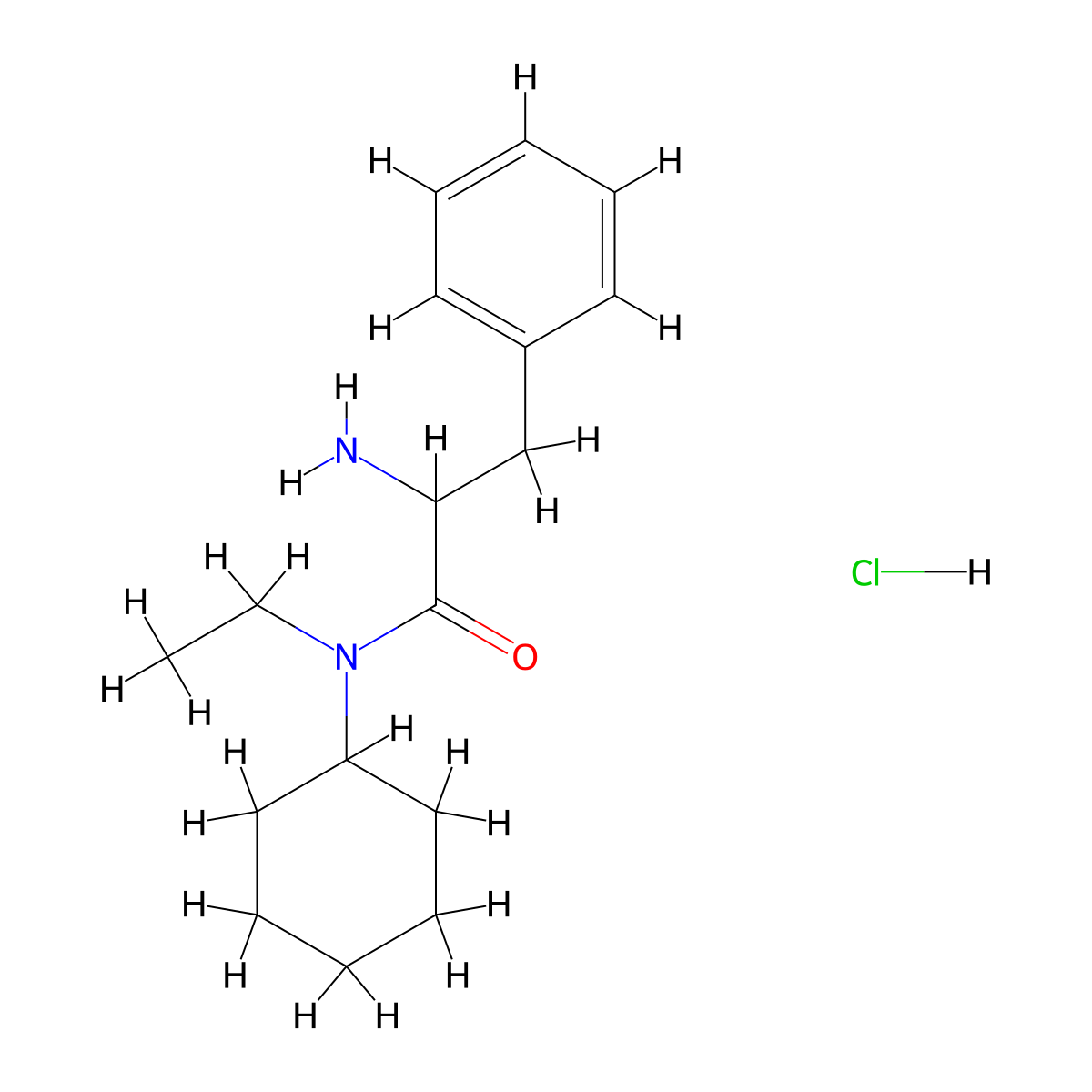 2-Amino-N-cyclohexyl-N-ethyl-3-phenylpropanamide hydrochloride molecular structure, CAS 1236260-58-4