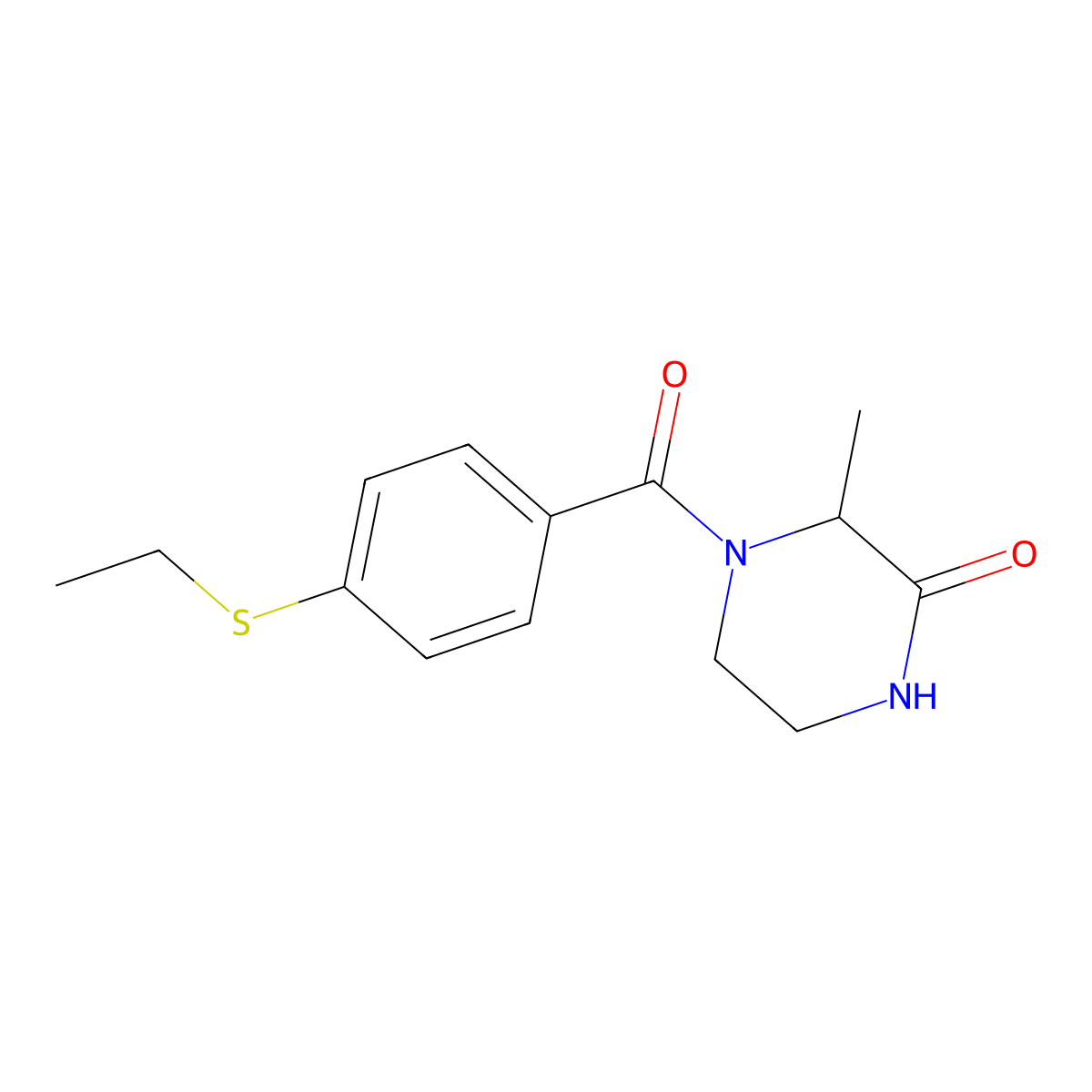 4-(4-(Ethylthio)benzoyl)-3-methylpiperazin-2-one molecular structure, CAS 1236260-63-1