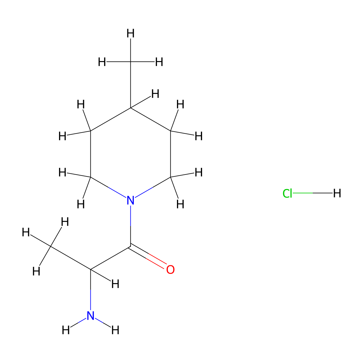 2-Amino-1-(4-methyl-1-piperidinyl)-1-propanone hydrochloride molecular structure, CAS 1236260-65-3