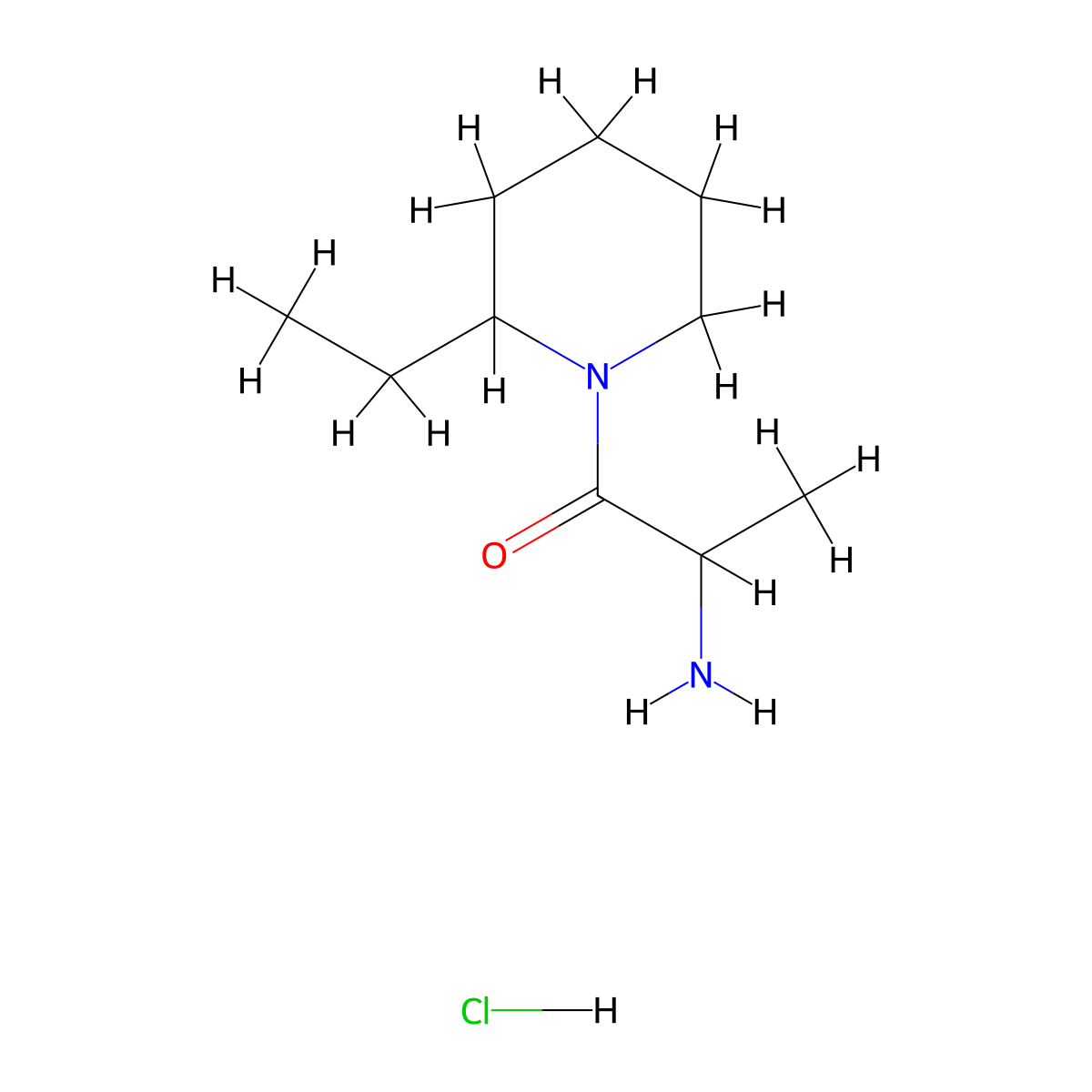 2-Amino-1-(2-ethyl-1-piperidinyl)-1-propanone hydrochloride molecular structure, CAS 1236260-69-7