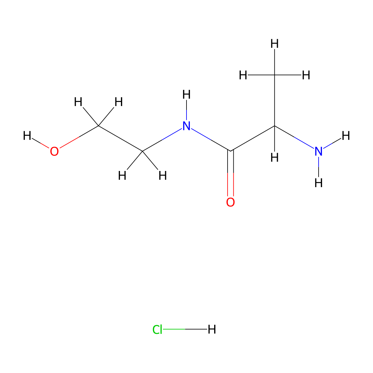 2-Amino-N-(2-hydroxyethyl)propanamide hydrochloride molecular structure, CAS 1236260-80-2