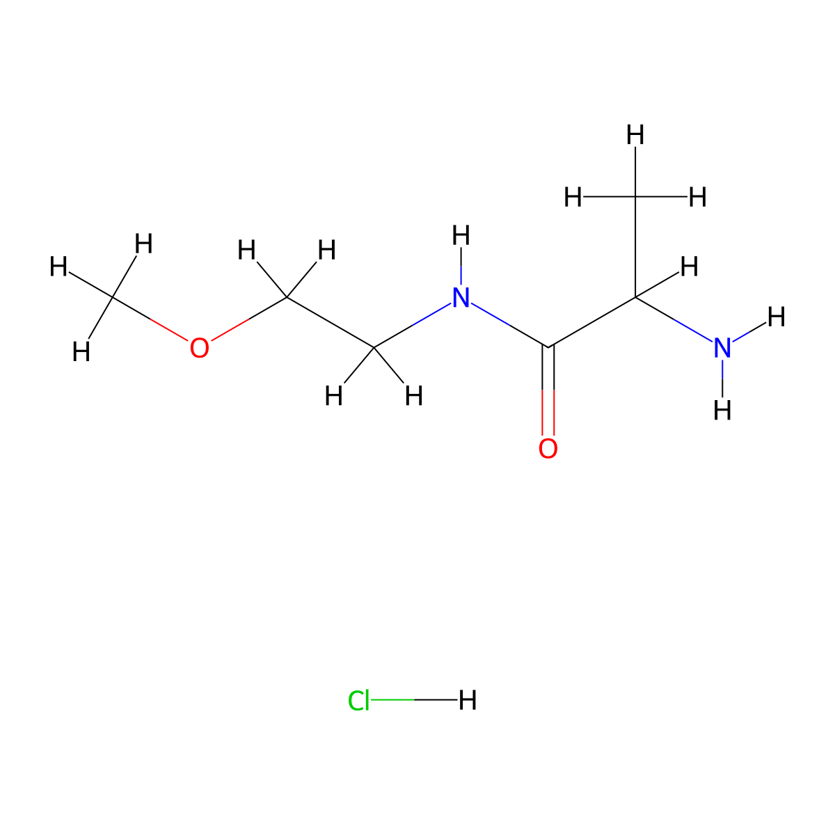 2-Amino-N-(2-methoxyethyl)propanamide hydrochloride molecular structure, CAS 1236260-87-9