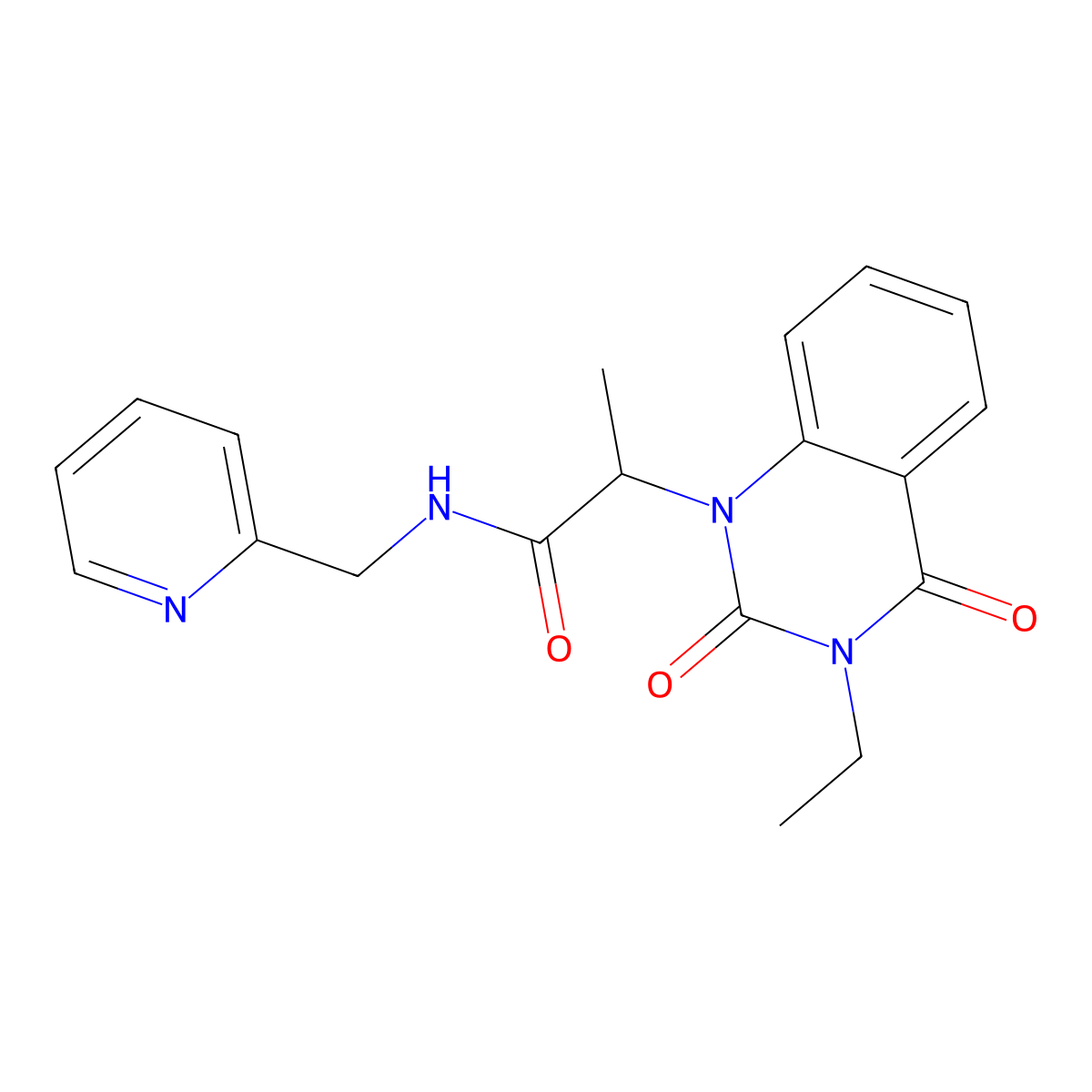 2-[3-ethyl-2,4-dioxo-3,4-dihydro-1(2H)-quinazolinyl]-N~1~-(2-pyridylmethyl)propanamide molecular structure, CAS 1236260-90-4