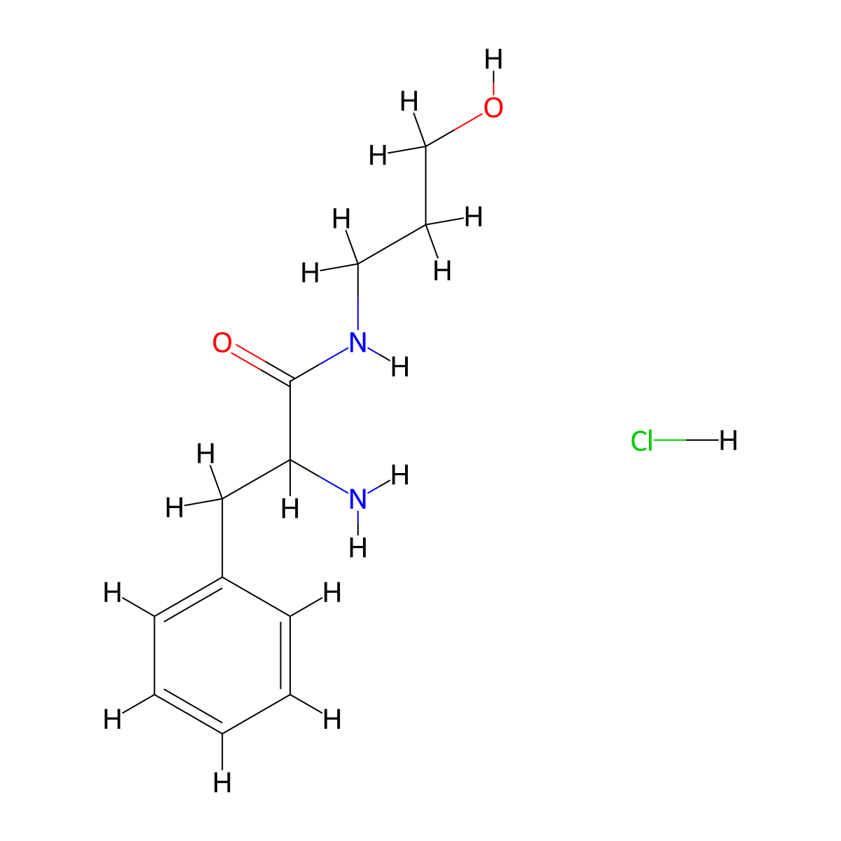 2-Amino-N-(3-hydroxypropyl)-3-phenylpropanamide hydrochloride molecular structure, CAS 1236260-96-0