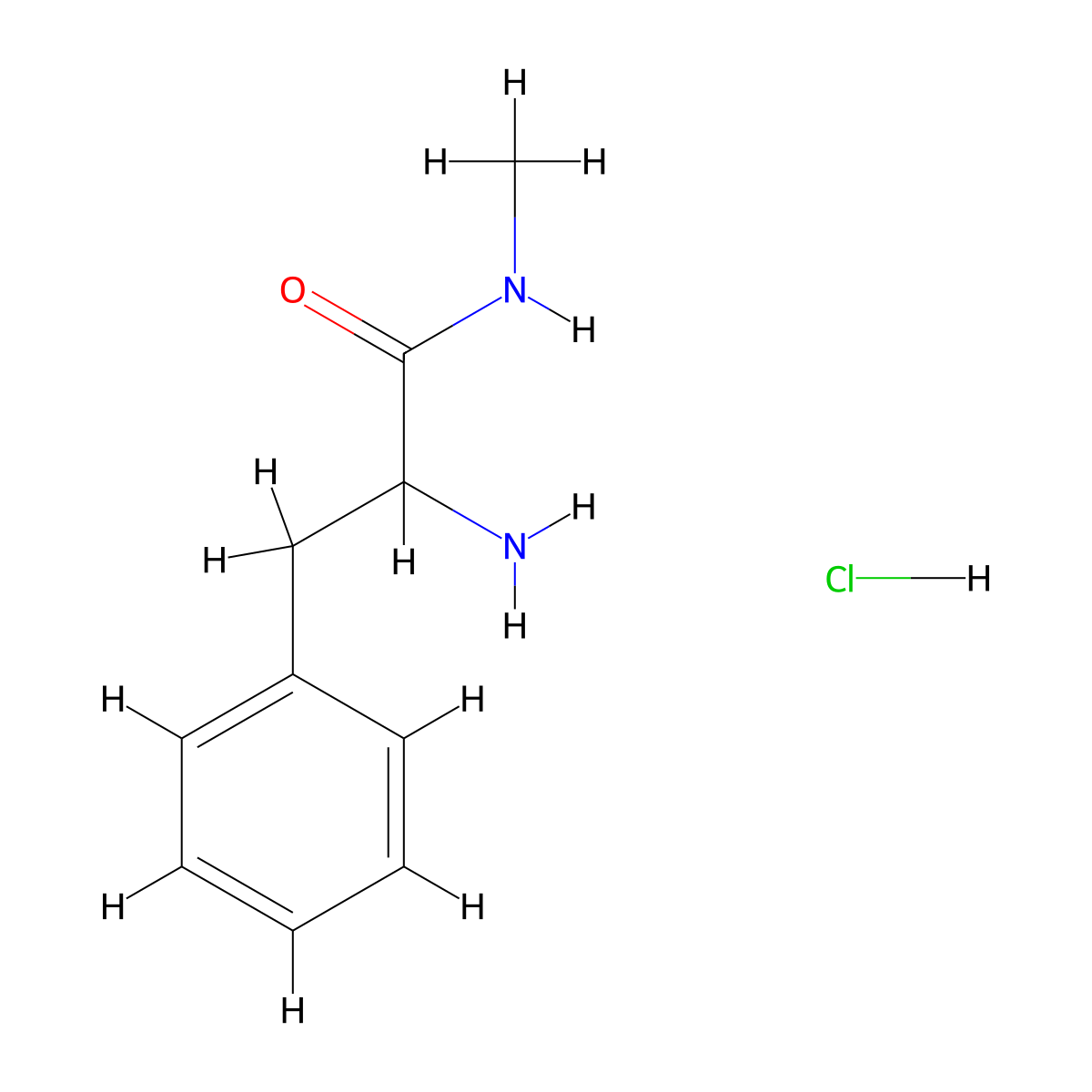 2-amino-N-methyl-3-phenylpropanamide hydrochloride molecular structure, CAS 1236261-00-9