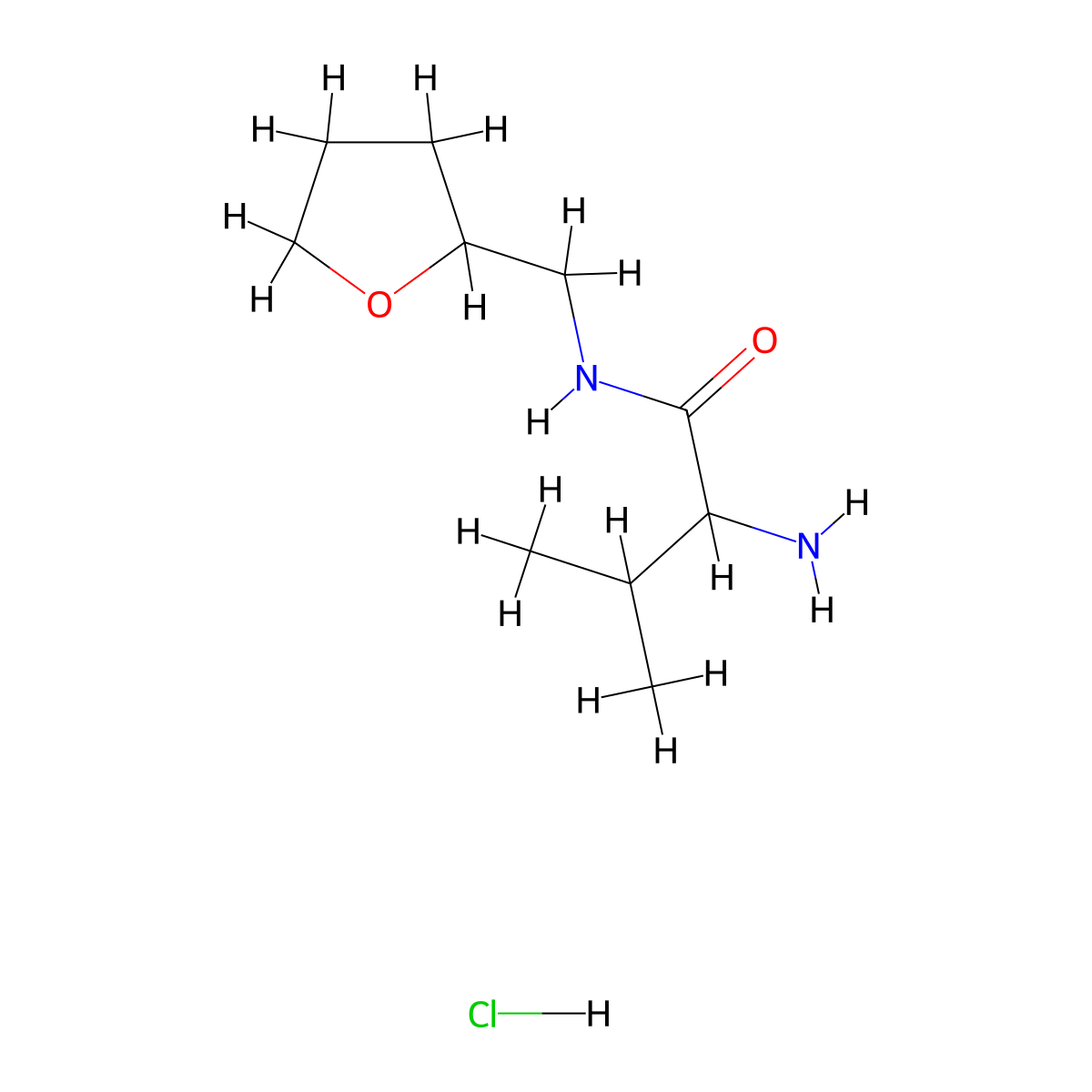 2-Amino-3-methyl-N-(tetrahydro-2-furanylmethyl)-butanamide hydrochloride molecular structure, CAS 1236261-04-3