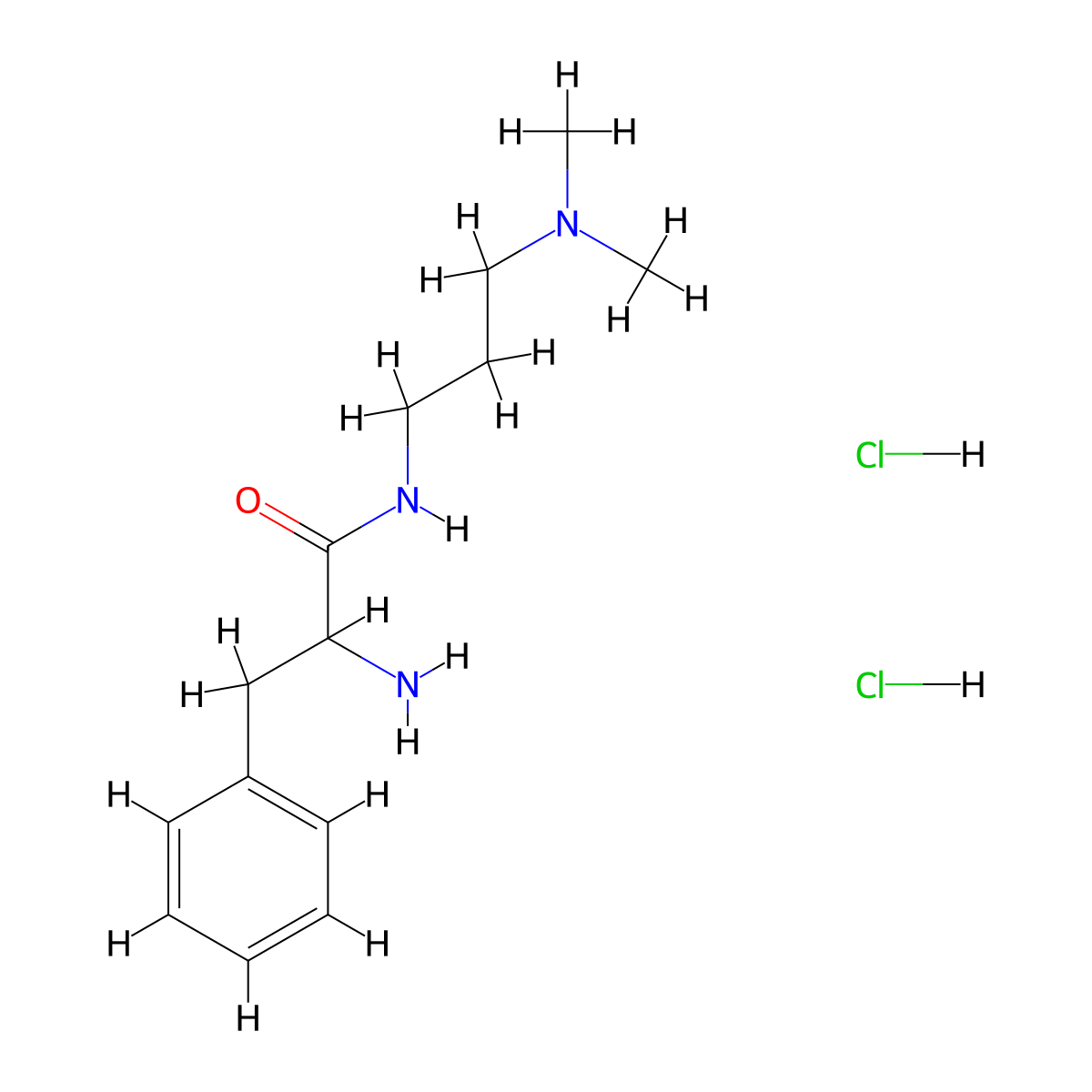 2-Amino-N-[3-(dimethylamino)propyl]-3-phenylpropanamide dihydrochloride molecular structure, CAS 1236261-09-8