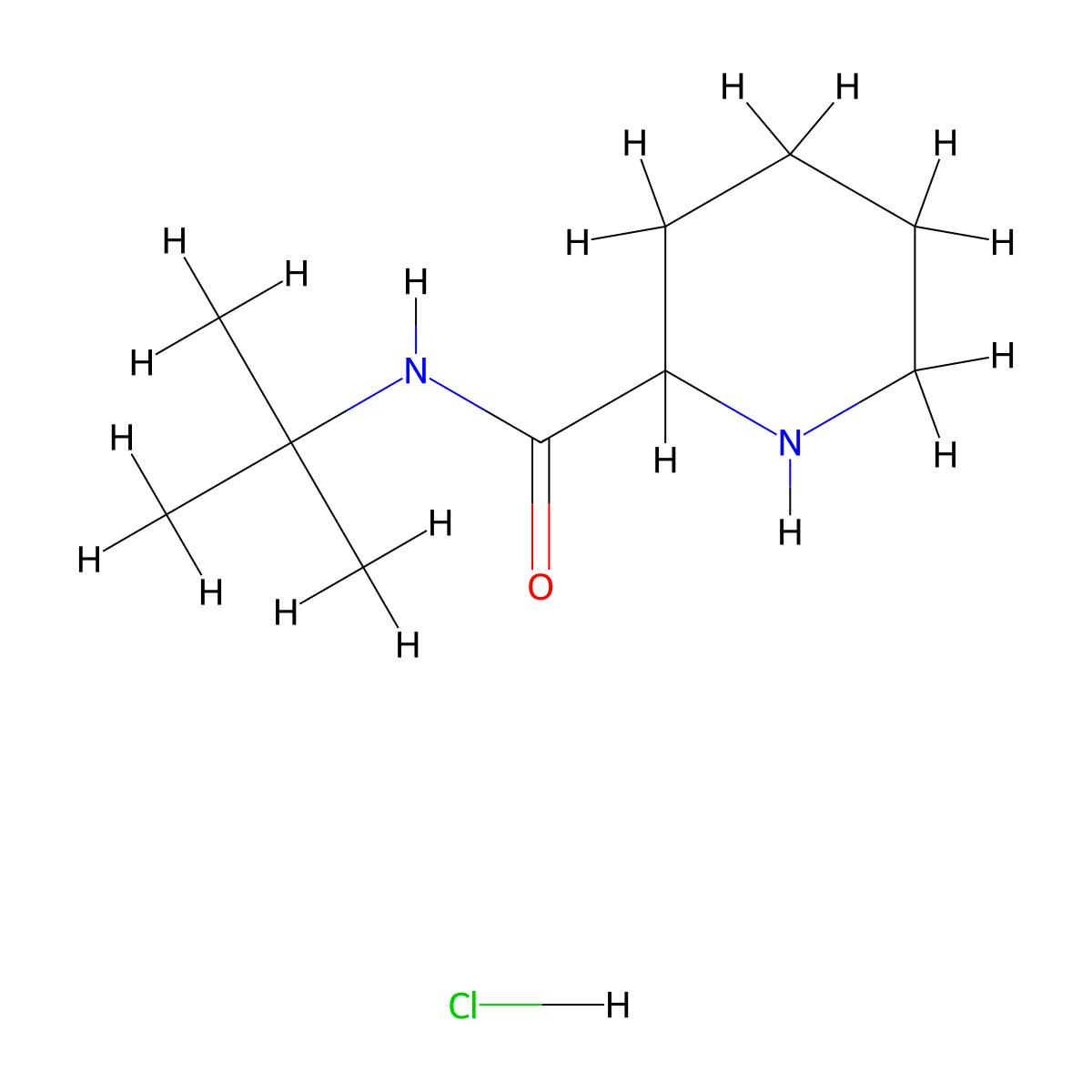 N-tert-butylpiperidine-2-carboxamide hydrochloride molecular structure, CAS 1236261-17-8