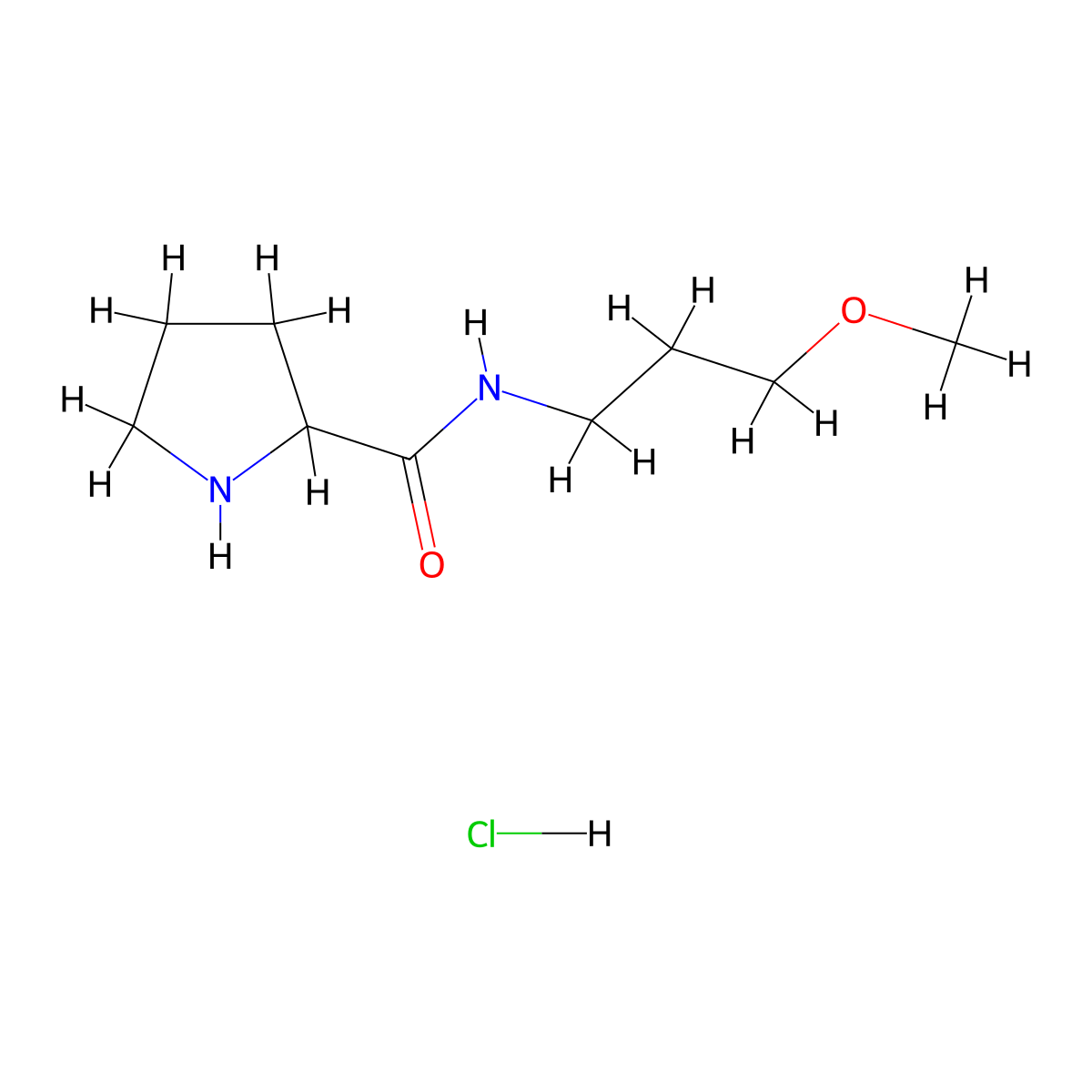 N-(3-Methoxypropyl)-2-pyrrolidinecarboxamide hydrochloride molecular structure, CAS 1236261-21-4
