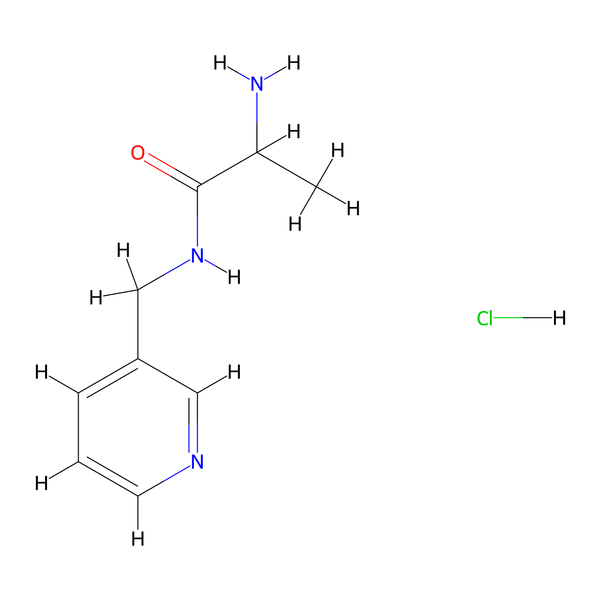 2-Amino-N-(3-pyridinylmethyl)propanamide hydrochloride molecular structure, CAS 1236261-24-7