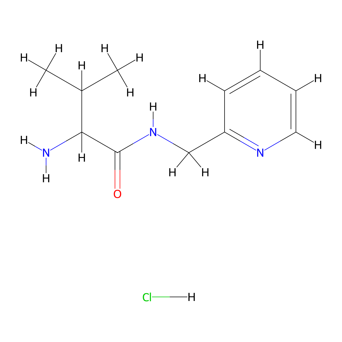 2-Amino-3-methyl-N-(2-pyridinylmethyl)butanamide hydrochloride molecular structure, CAS 1236261-31-6