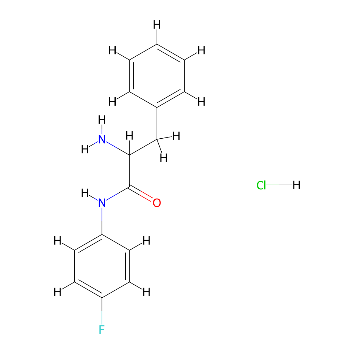 2-Amino-N-(4-fluorophenyl)-3-phenylpropanamide hydrochloride molecular structure, CAS 1236261-36-1