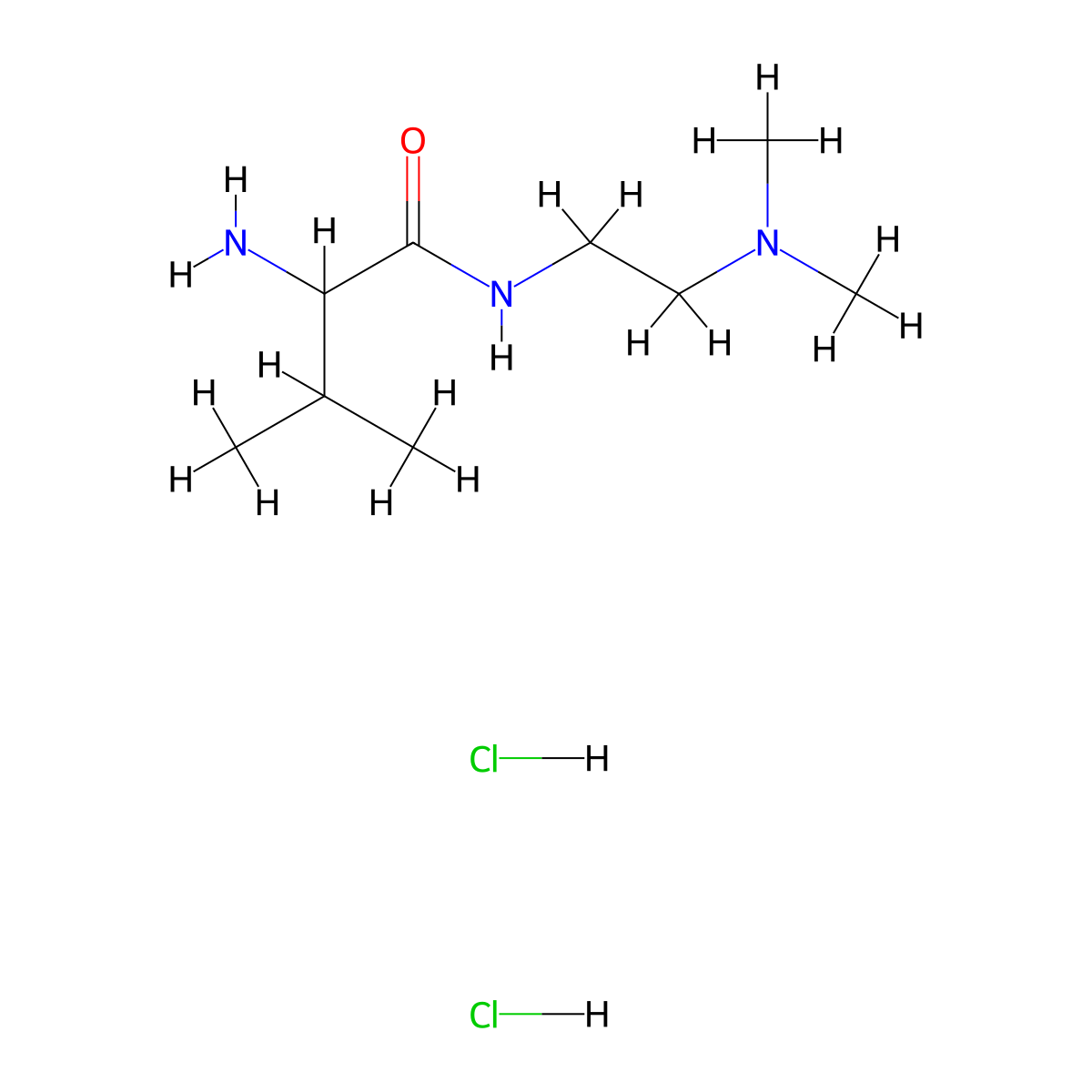 2-Amino-N-[2-(dimethylamino)ethyl]-3-methylbutanamide dihydrochloride molecular structure, CAS 1236261-47-4
