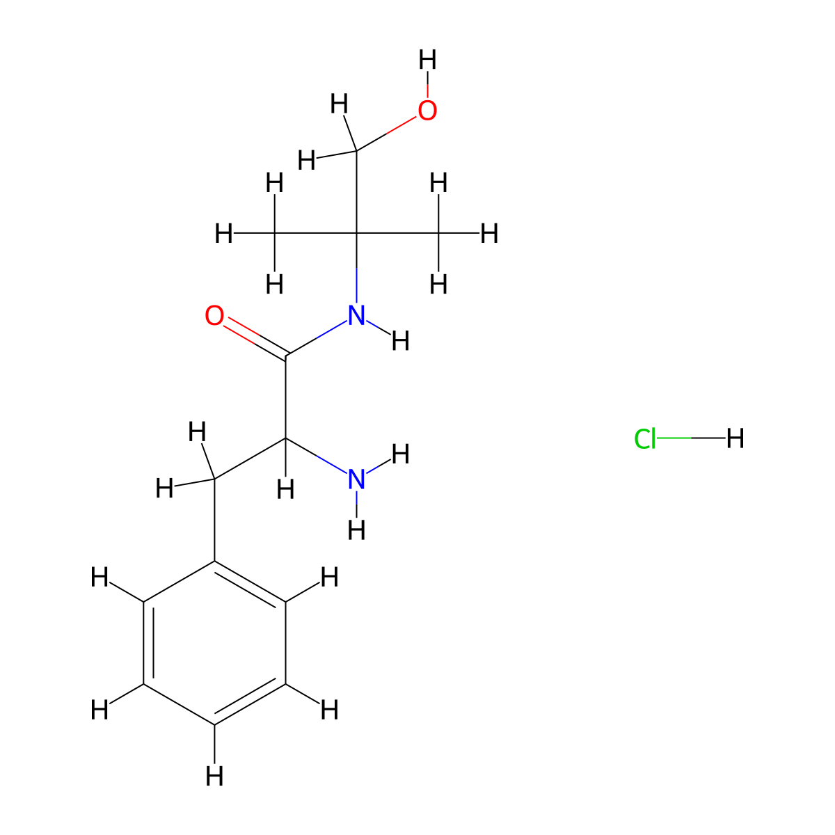 2-Amino-N-(2-hydroxy-1,1-dimethylethyl)-3-phenylpropanamide hydrochloride molecular structure, CAS 1236261-53-2