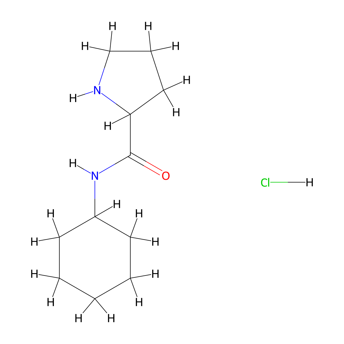 N-cyclohexylpyrrolidine-2-carboxamide hydrochloride molecular structure, CAS 1236261-57-6