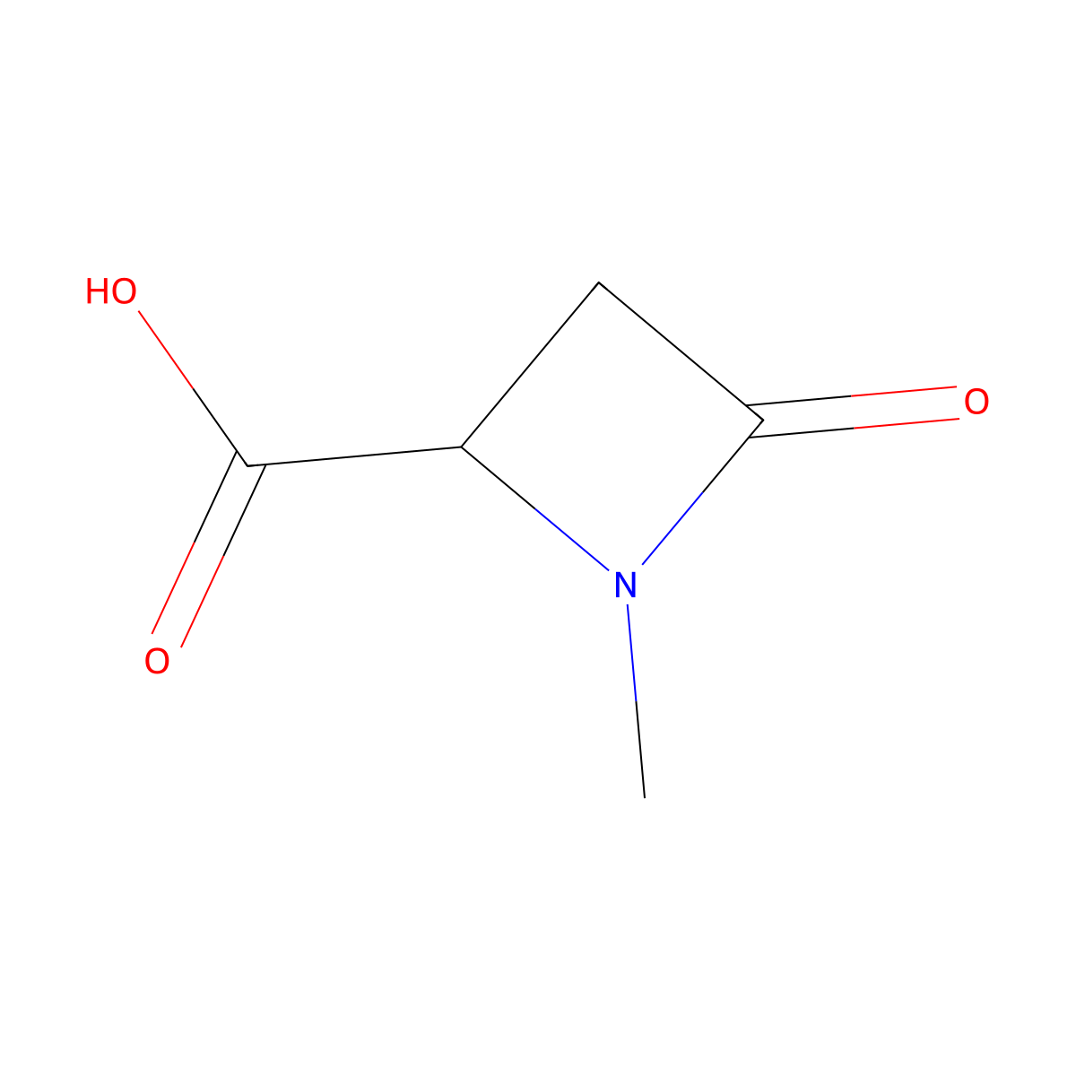 1-Methyl-4-oxoazetidine-2-carboxylic acid molecular structure, CAS 1236261-60-1
