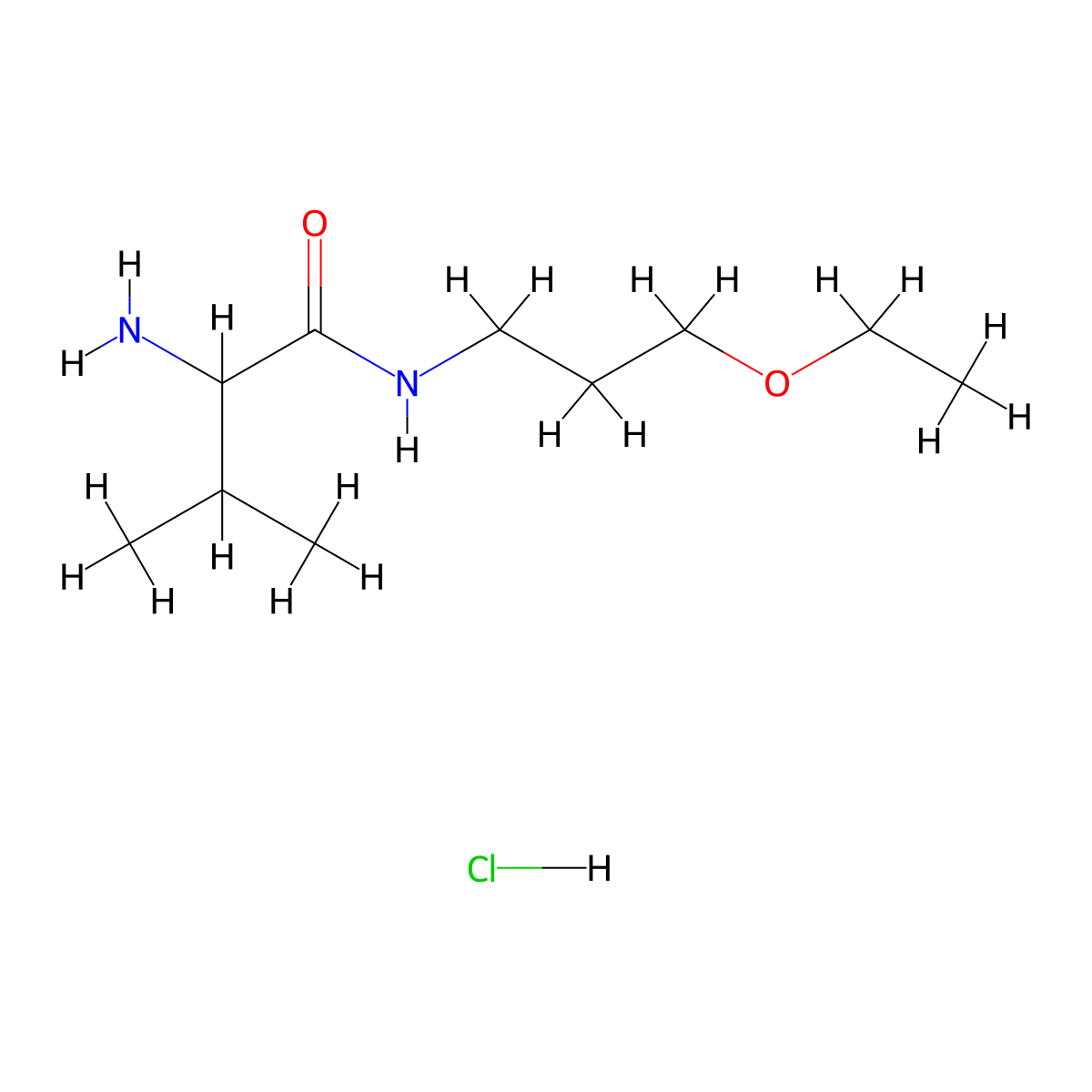 2-Amino-N-(3-ethoxypropyl)-3-methylbutanamide hydrochloride molecular structure, CAS 1236261-80-5