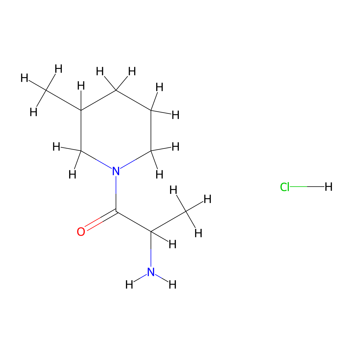 2-Amino-1-(3-methyl-1-piperidinyl)-1-propanone hydrochloride molecular structure, CAS 1236261-96-3