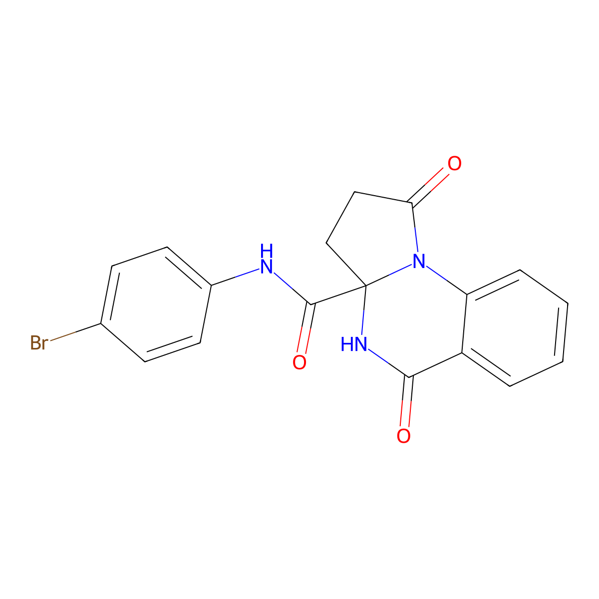 N-(4-bromophenyl)-5-hydroxy-1-oxo-2,3-dihydropyrrolo[1,2-a]quinazoline-3a(1H)-carboxamide molecular structure, CAS 1236262-10-4