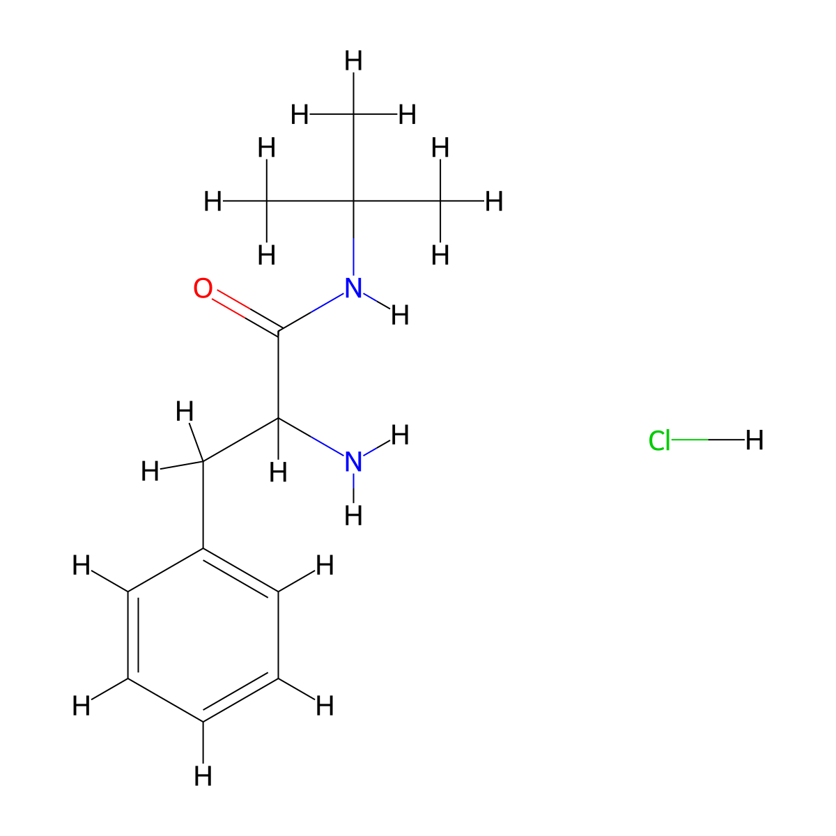 2-Amino-N-(tert-butyl)-3-phenylpropanamide hydrochloride molecular structure, CAS 1236262-23-9
