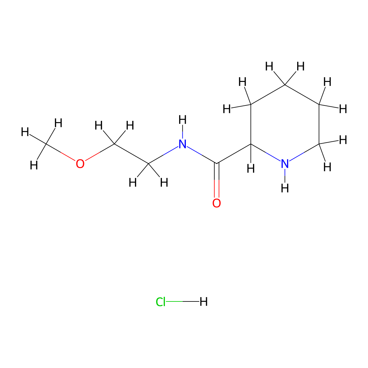 N-(2-Methoxyethyl)-2-piperidinecarboxamide hydrochloride molecular structure, CAS 1236262-33-1