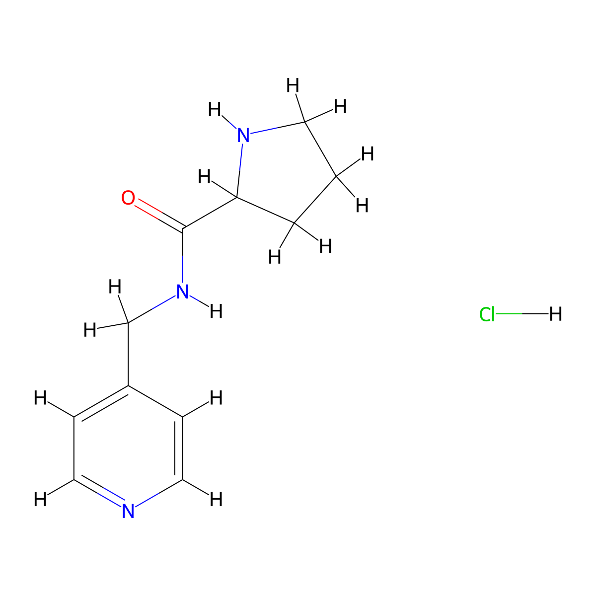 N-(pyridin-4-ylmethyl)pyrrolidine-2-carboxamide hydrochloride molecular structure, CAS 1236262-54-6