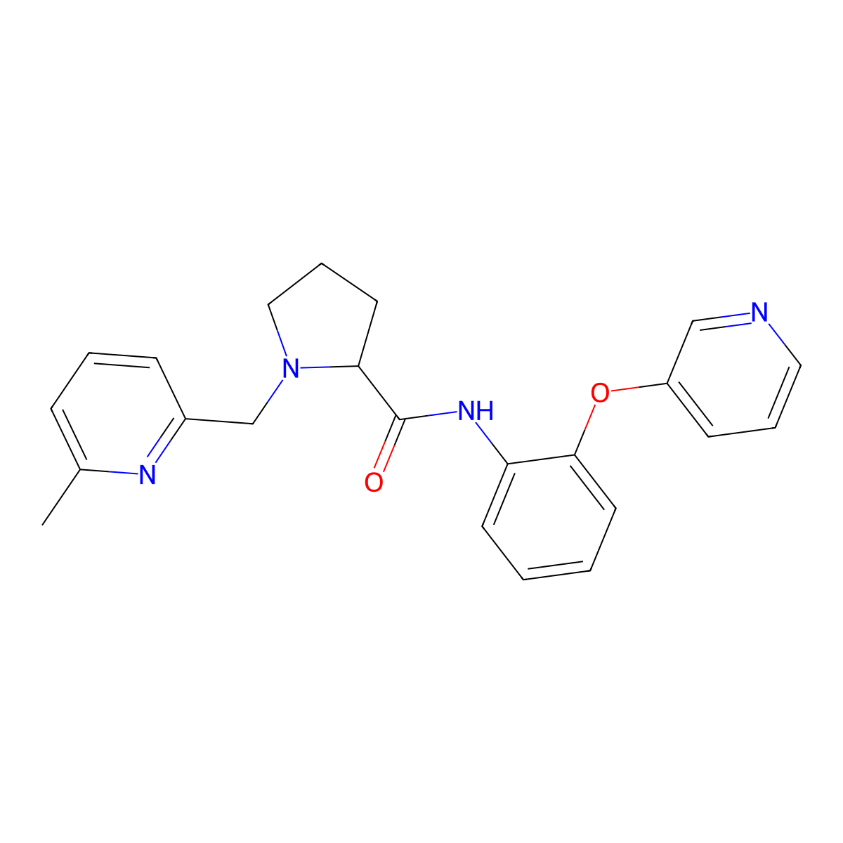 1-[(6-methyl-2-pyridinyl)methyl]-N-[2-(3-pyridinyloxy)phenyl]prolinamide molecular structure, CAS 1236262-55-7