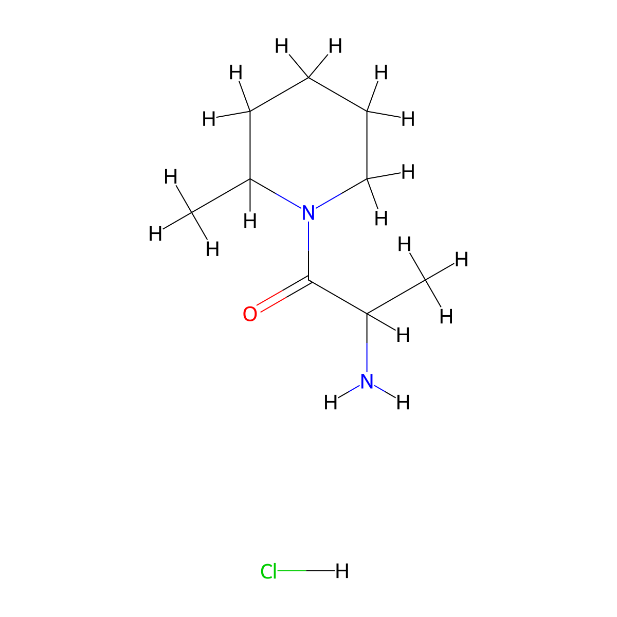 2-Amino-1-(2-methyl-1-piperidinyl)-1-propanone hydrochloride molecular structure, CAS 1236262-72-8