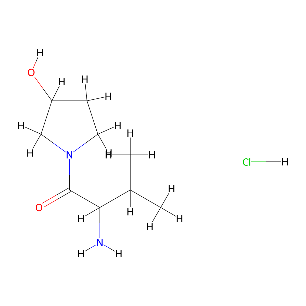 2-Amino-1-(3-hydroxy-1-pyrrolidinyl)-3-methyl-1-butanone hydrochloride molecular structure, CAS 1236262-78-4