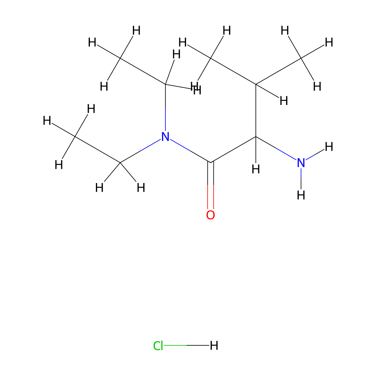 2-Amino-N,N-diethyl-3-methylbutanamide hydrochloride molecular structure, CAS 1236263-36-7