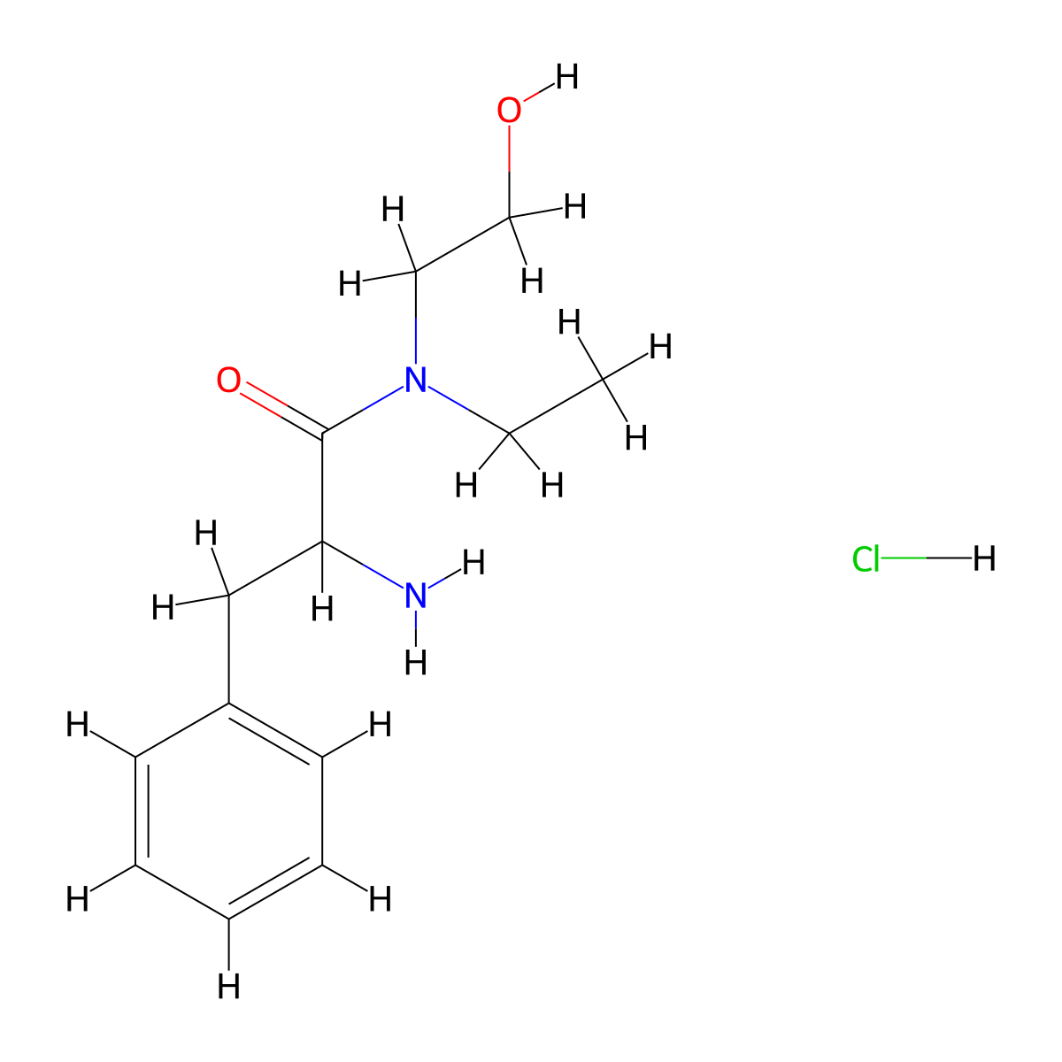 2-Amino-N-ethyl-N-(2-hydroxyethyl)-3-phenylpropanamide hydrochloride molecular structure, CAS 1236263-38-9