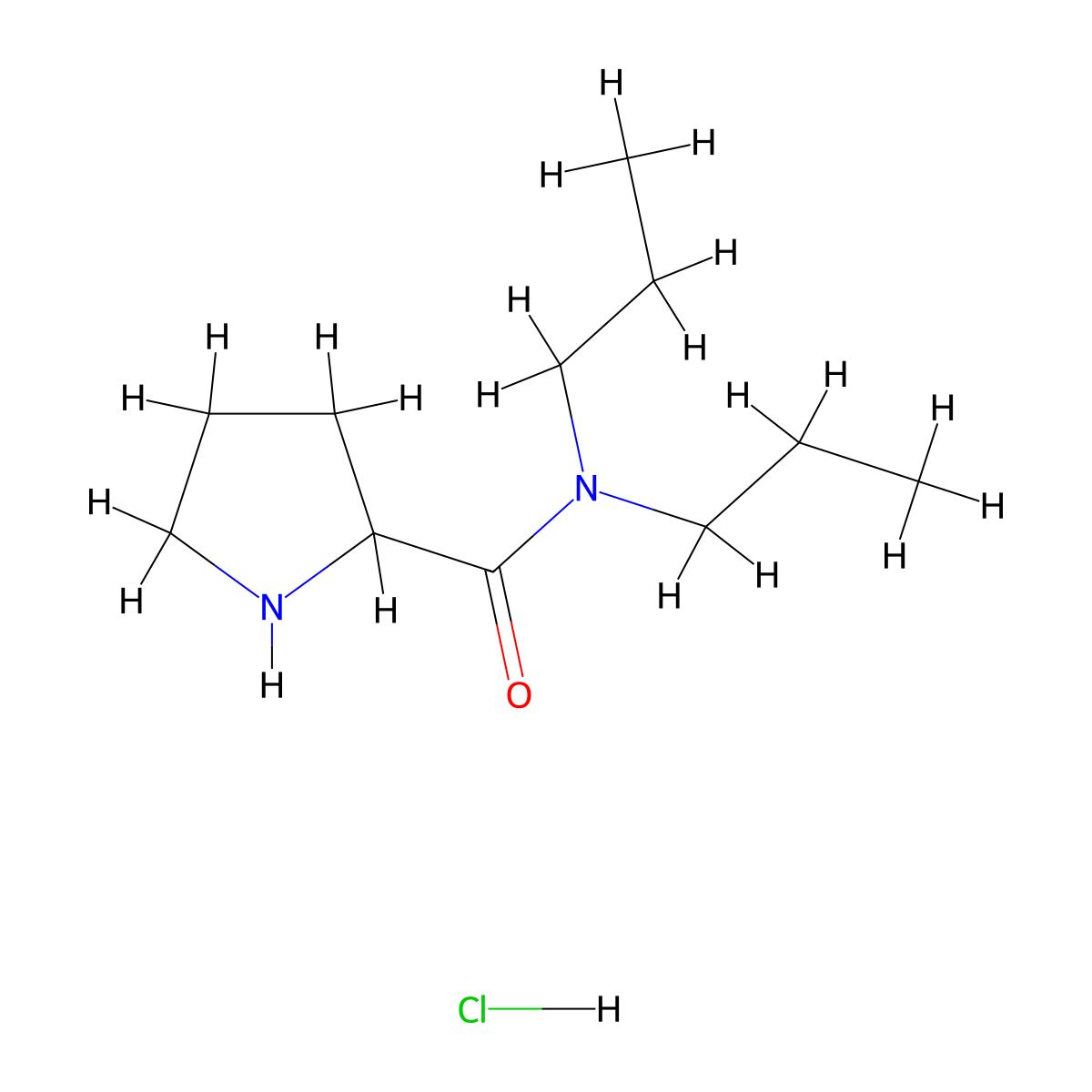 N,N-Dipropyl-2-pyrrolidinecarboxamide hydrochloride molecular structure, CAS 1236263-40-3