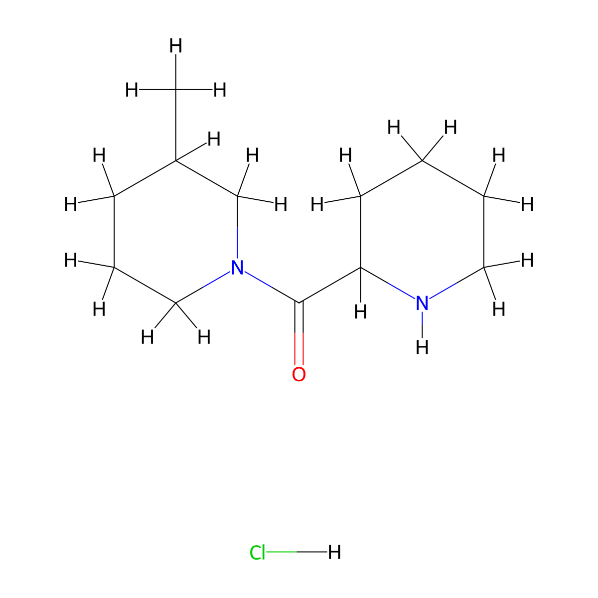 (3-Methyl-1-piperidinyl)(2-piperidinyl)methanone hydrochloride molecular structure, CAS 1236263-41-4