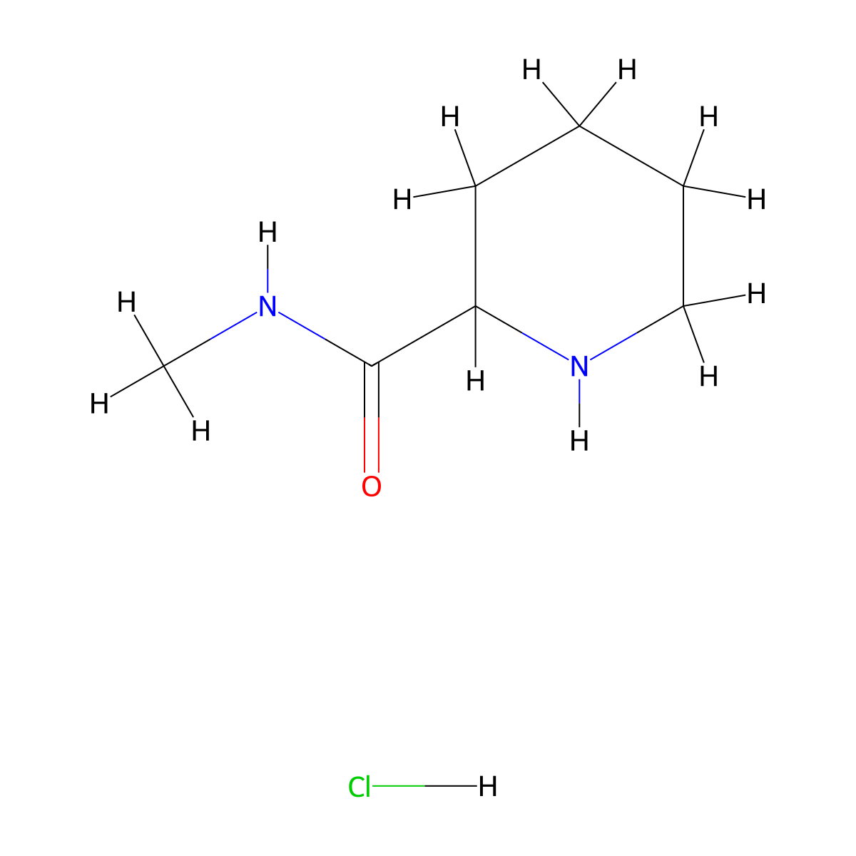 N-methylpiperidine-2-carboxamide hydrochloride molecular structure, CAS 1236263-43-6