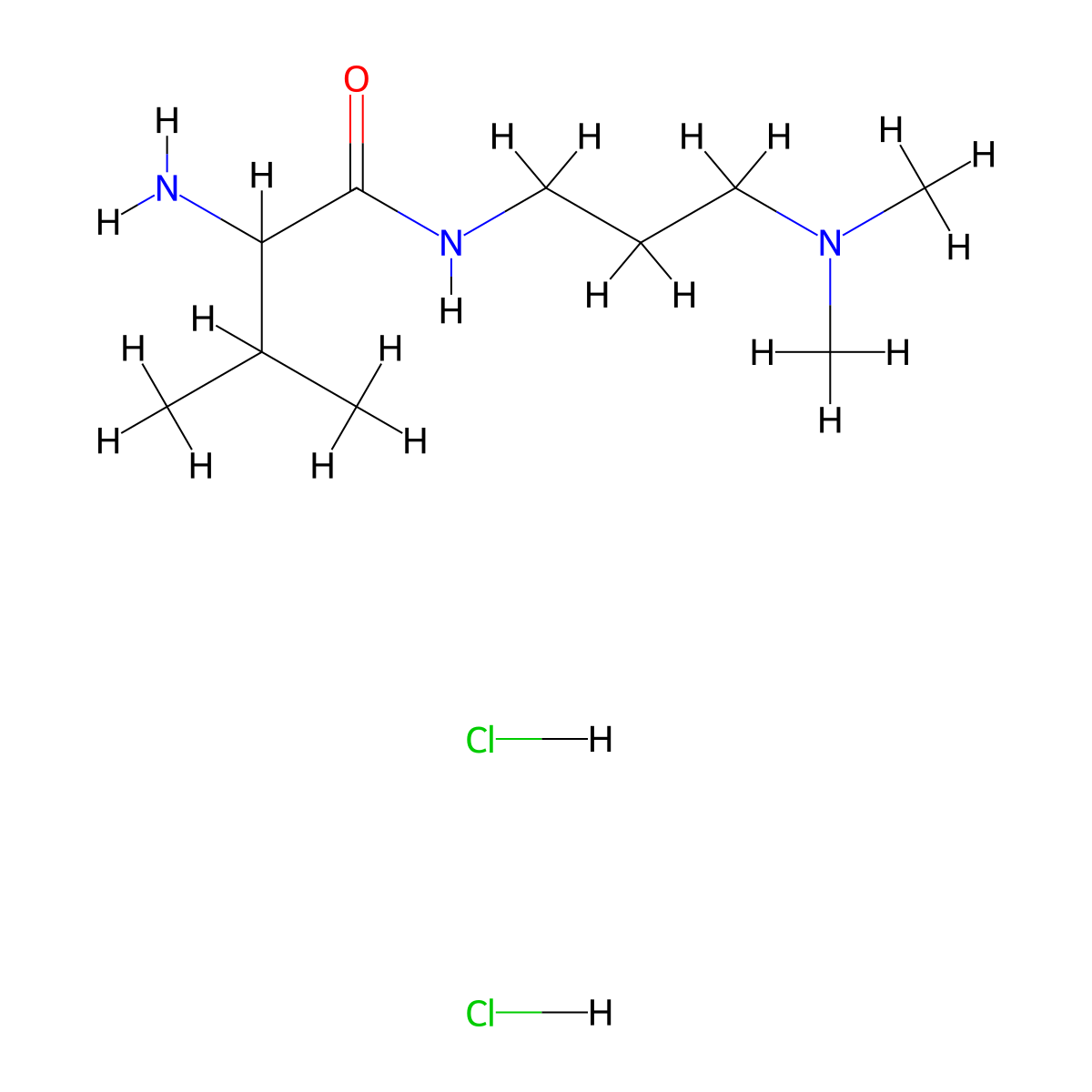 2-Amino-N-[3-(dimethylamino)propyl]-3-methylbutanamide dihydrochloride molecular structure, CAS 1236263-48-1