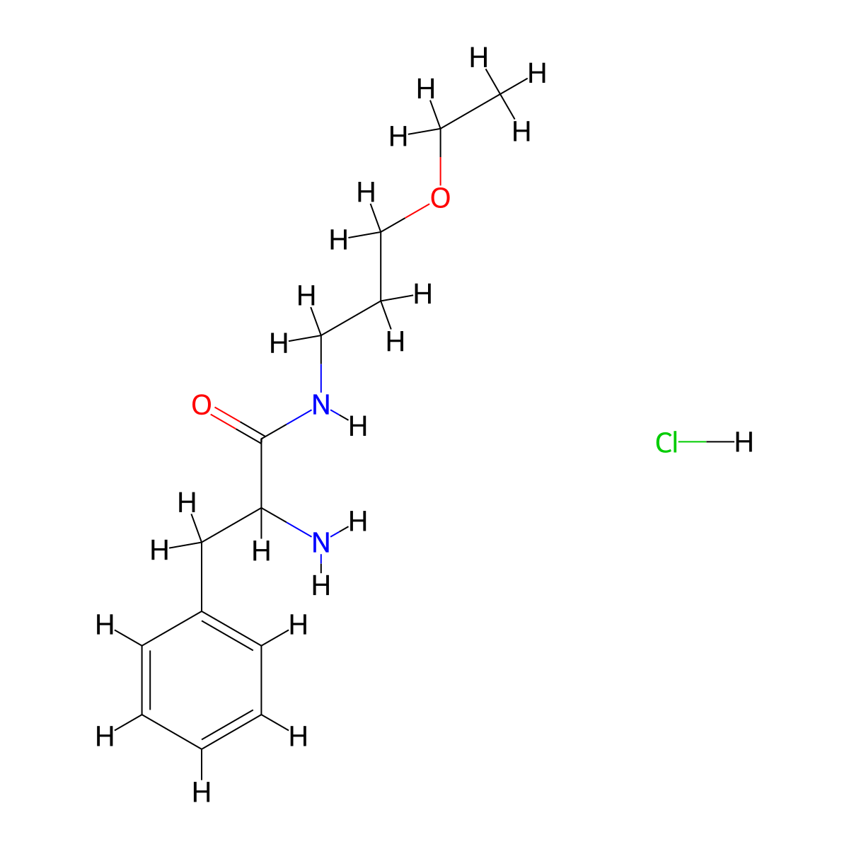 2-Amino-N-(3-ethoxypropyl)-3-phenylpropanamide hydrochloride molecular structure, CAS 1236263-49-2