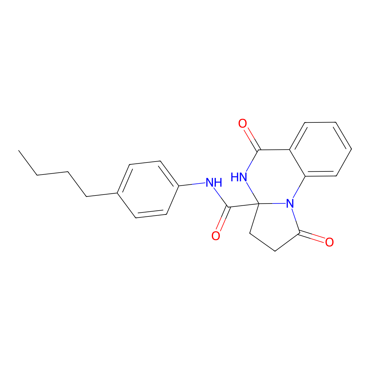 N-(4-butylphenyl)-1,5-dioxo-2,3,4,5-tetrahydropyrrolo[1,2-a]quinazoline-3a(1H)-carboxamide molecular structure, CAS 1236263-68-5