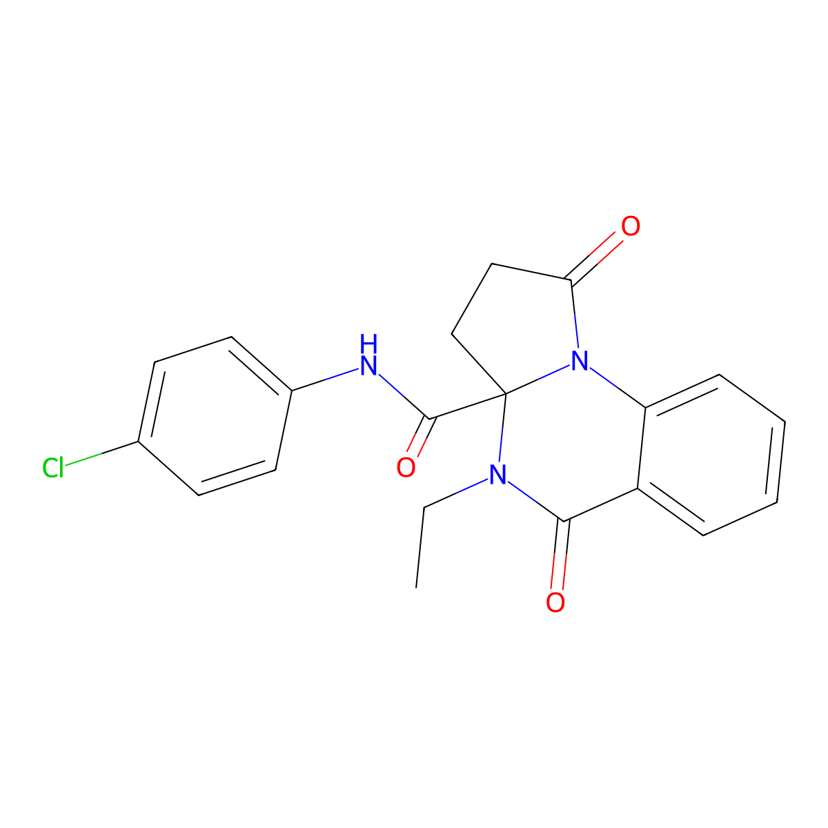 N-(4-chlorophenyl)-4-ethyl-1,5-dioxo-2,3,4,5-tetrahydropyrrolo[1,2-a]quinazoline-3a(1H)-carboxamide molecular structure, CAS 1236263-79-8