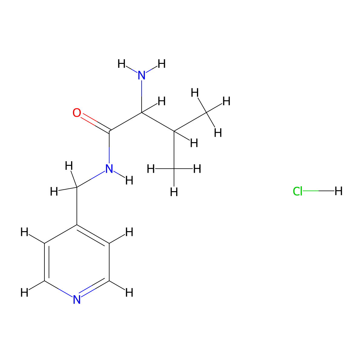 2-Amino-3-methyl-N-(4-pyridinylmethyl)butanamide hydrochloride molecular structure, CAS 1236264-29-1