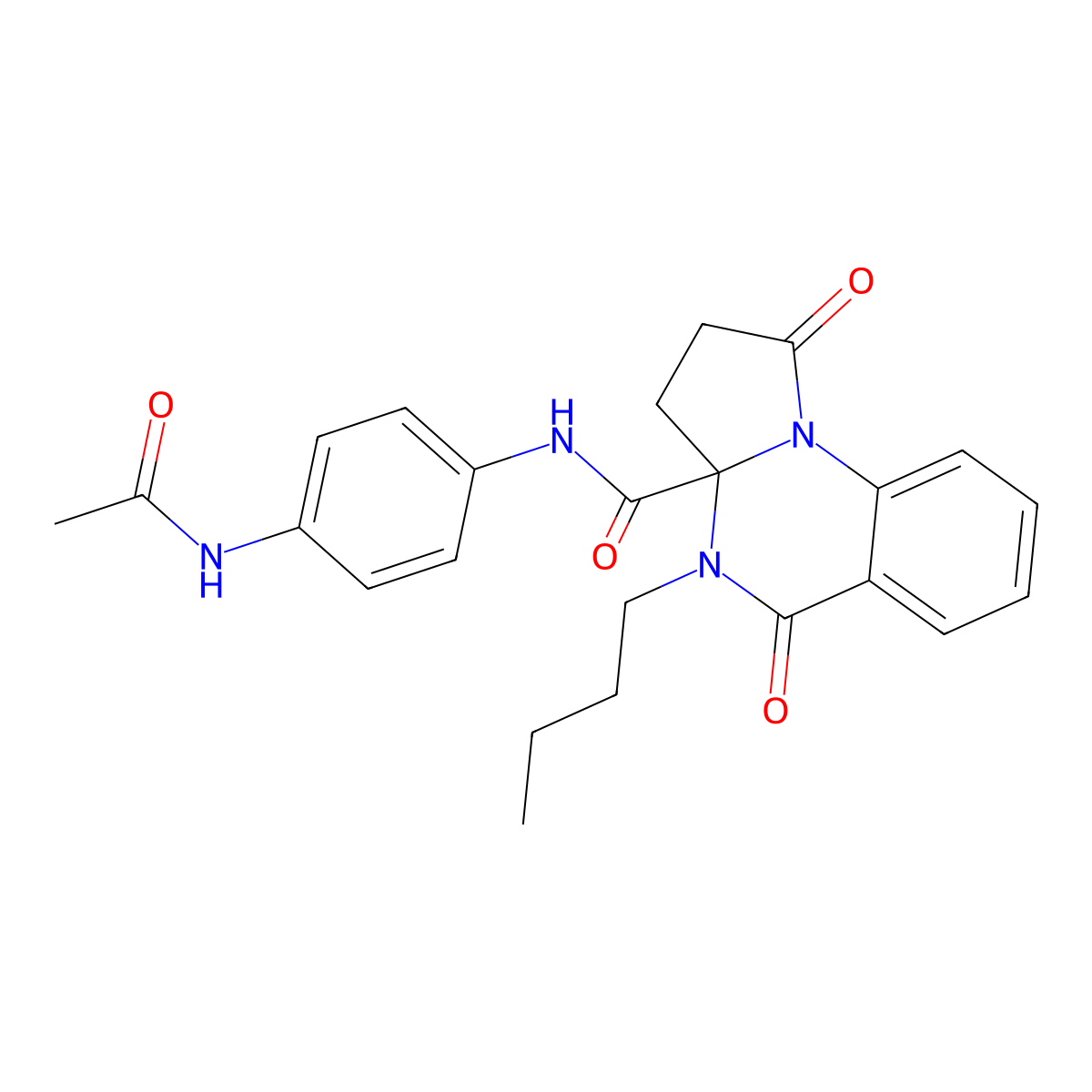 N-[4-(acetylamino)phenyl]-4-butyl-1,5-dioxo-2,3,4,5-tetrahydropyrrolo[1,2-a]quinazoline-3a(1H)-carboxamide molecular structure, CAS 1236264-98-4