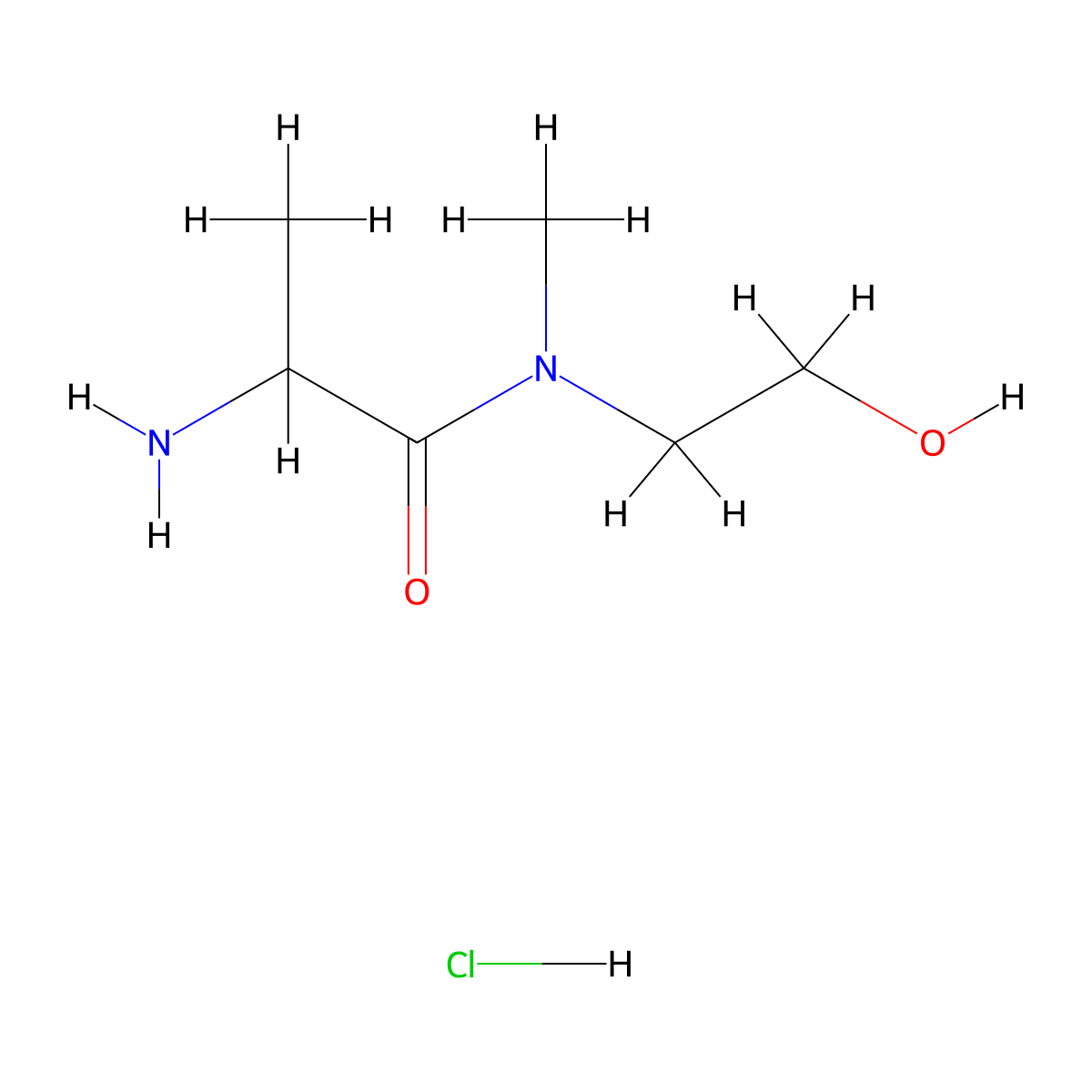 2-Amino-N-(2-hydroxyethyl)-N-methylpropanamide hydrochloride molecular structure, CAS 1236265-30-7
