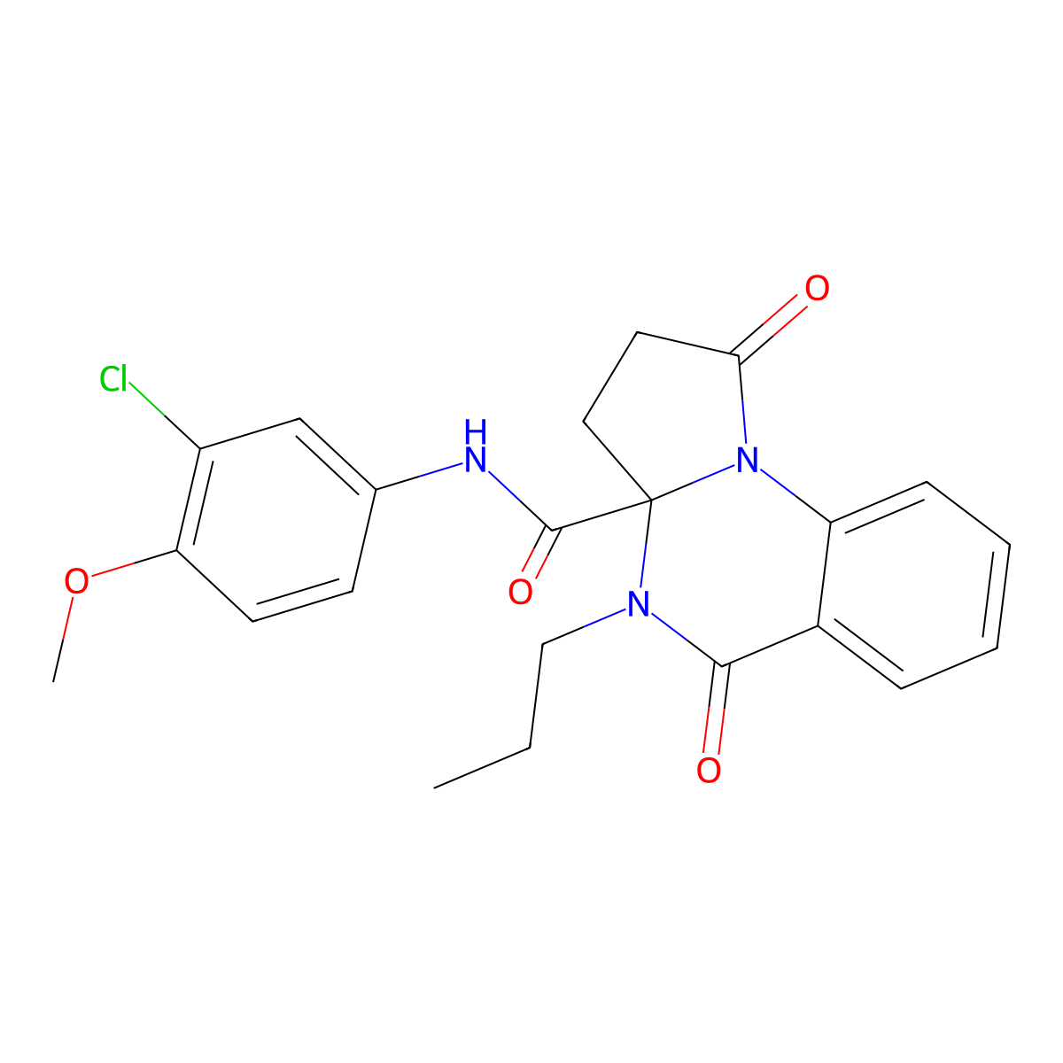 N-(3-chloro-4-methoxyphenyl)-1,5-dioxo-4-propyl-2,3,4,5-tetrahydropyrrolo[1,2-a]quinazoline-3a(1H)-carboxamide molecular structure, CAS 1236265-73-8