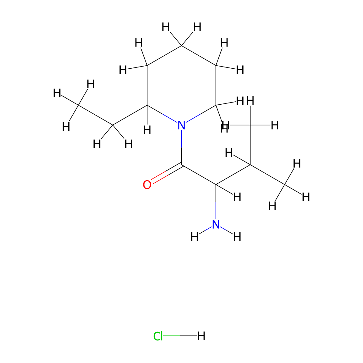 2-Amino-1-(2-ethyl-1-piperidinyl)-3-methyl-1-butanone hydrochloride molecular structure, CAS 1236266-36-6