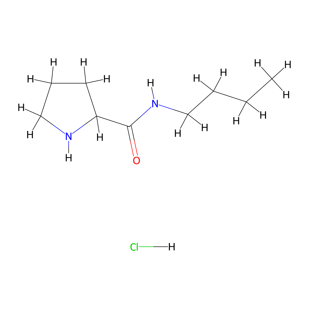 N-Butyl-2-pyrrolidinecarboxamide hydrochloride molecular structure, CAS 1236266-64-0
