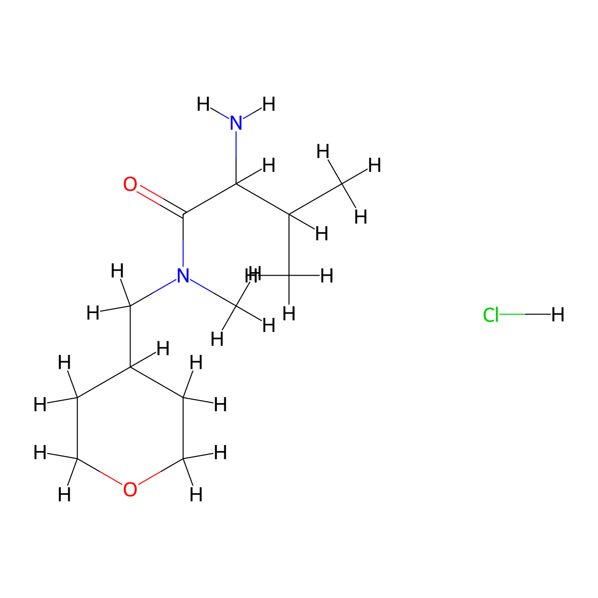 2-Amino-N,3-dimethyl-N-(tetrahydro-2H-pyran-4-ylmethyl)butanamide hydrochloride molecular structure, CAS 1236267-46-1